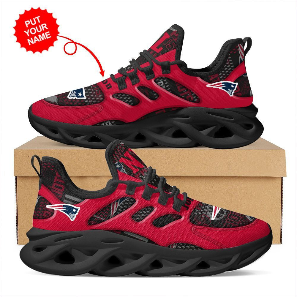 New England Patriots Custom Name Personalized Max Soul Sneakers Running Sports Shoes For Men Women For Men Women