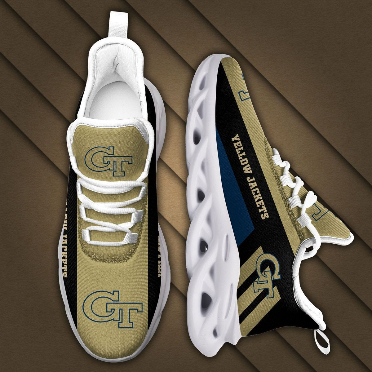 Georgia Tech Yellow Jackets Max Soul Sneakers Running Sports Shoes For Men Women For Men Women