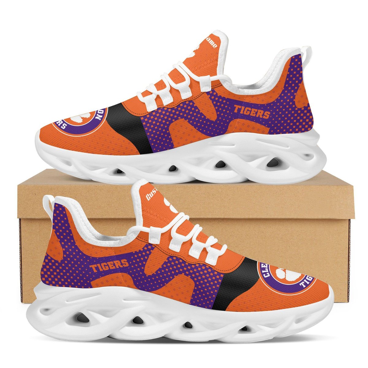 Clemson Tigers Custom Name Sports Best Seller Design Max Soul Shoes Clemson University For Men Women