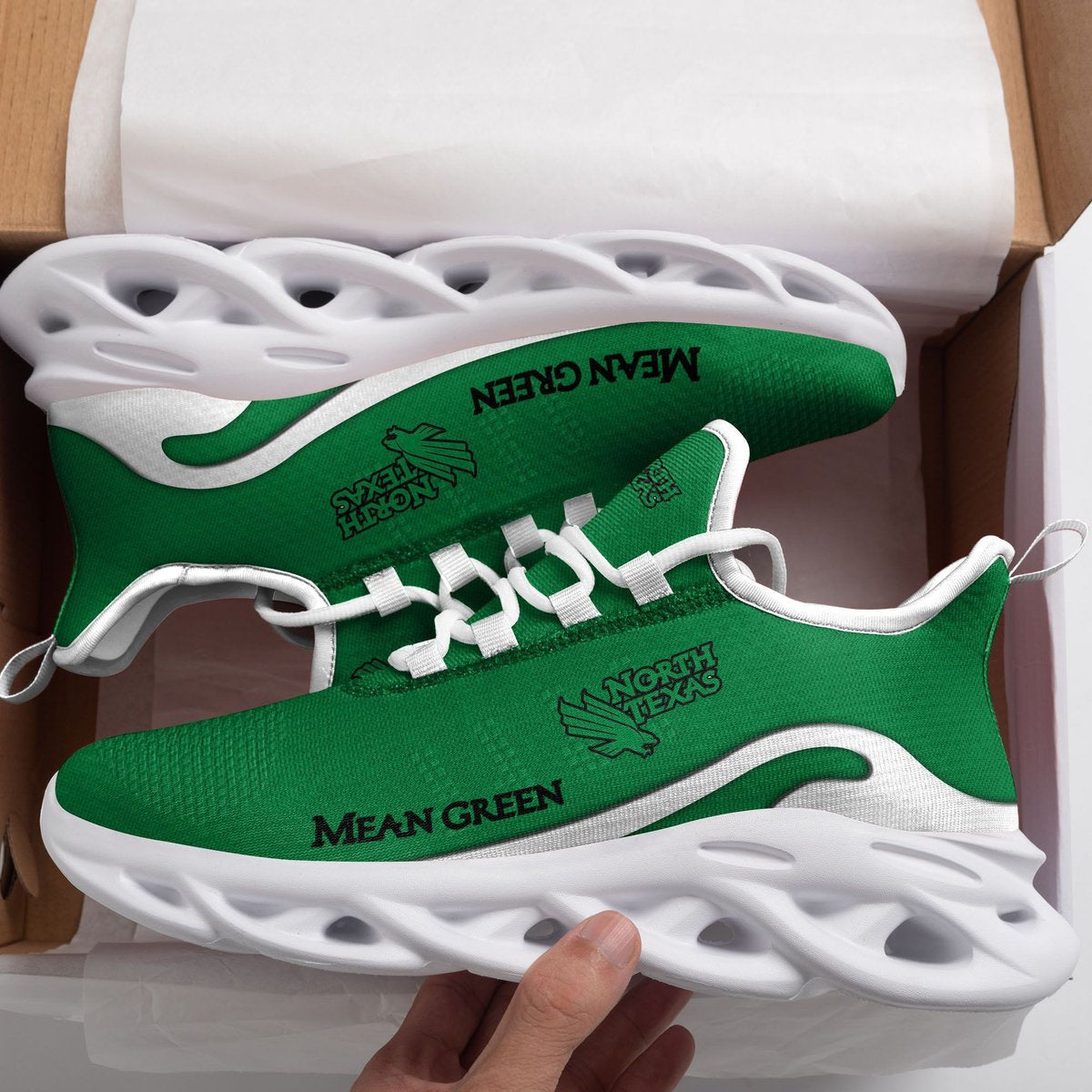 North Texas Mean Green New Trending D Printed Max Soul Clunky Sneaker Shoes For Men Women