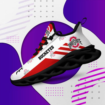 Hio State Buckeyes Ncaa1 Personalized Max Soul Sneakers New Trending Gift For Sport Lovers, Perfect Choice Camping Travel