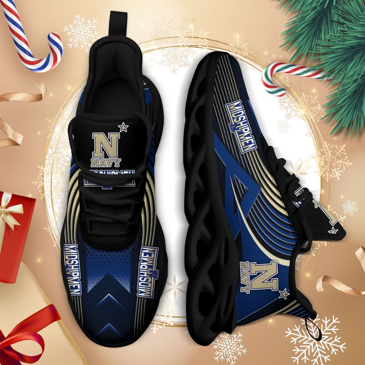 Navy Midshipmen Ncaa3-max Soul Sneakers For This Season Tu26838 Perfect Choice Sport Beautiful Printing For Men Women