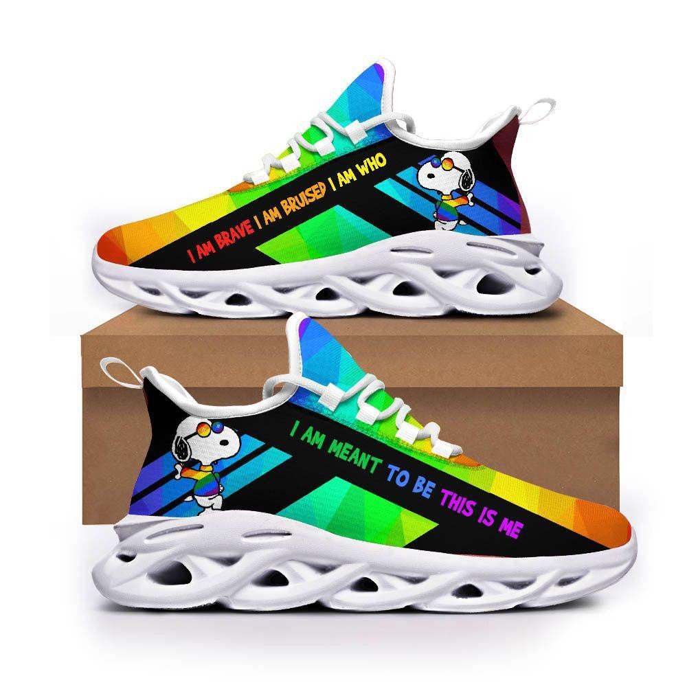 Lgbt Funny Snoopy And Woodstock Peanuts Cartoon 3k545 Gifts For Fans Running Shoes Max Soul Sneakers