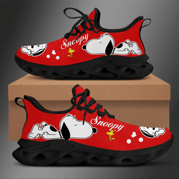 Funny Snoopy And Woodstock, Red Snoopy The Peanuts Max Soul Sneakers Shoes, Running Shoes Max Soul Sneakers 04