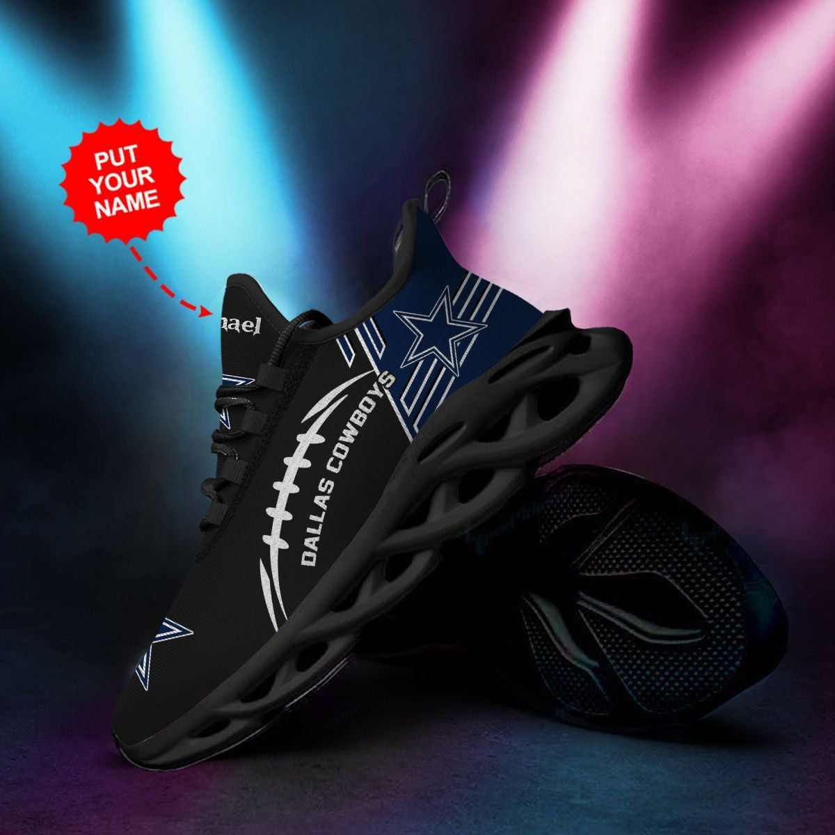 Dallas Cowboys Custom Name Personalized Max Soul Sneakers Running Sports Shoes For Men Women For Men Women