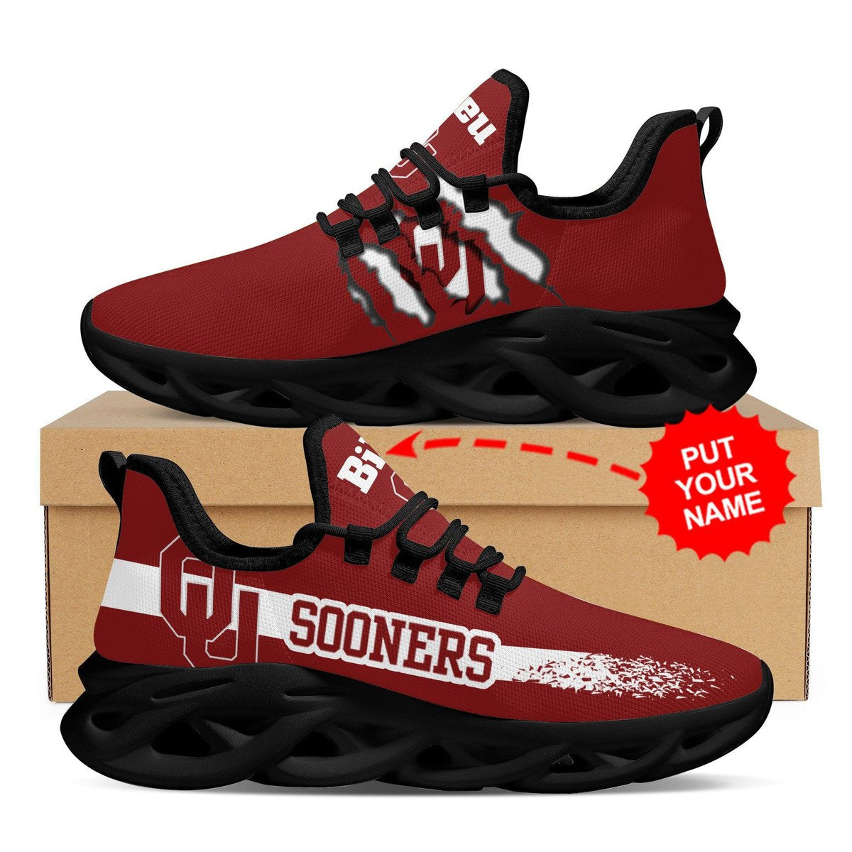 Oklahoma Sooners Custom Personalized Max Soul Sneakers Running Sports Shoes For Men Women For Men Women