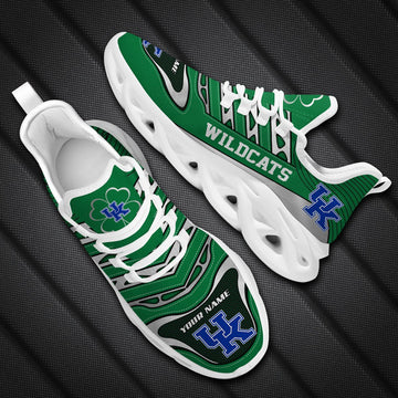 Kentucky Wildcats St. Patrick's Day Shamrock Custom Name Clunky Max Soul Shoes Sneakers For Mens Womens For Men Women