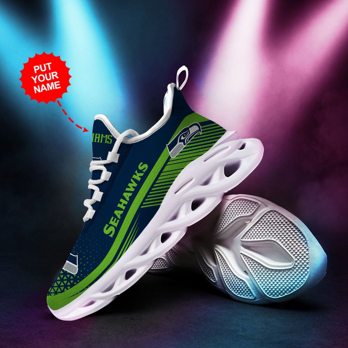 Seattle Seahawks Custom Personalized Max Soul Sneakers Running Sports Shoes For Men Women For Men Women