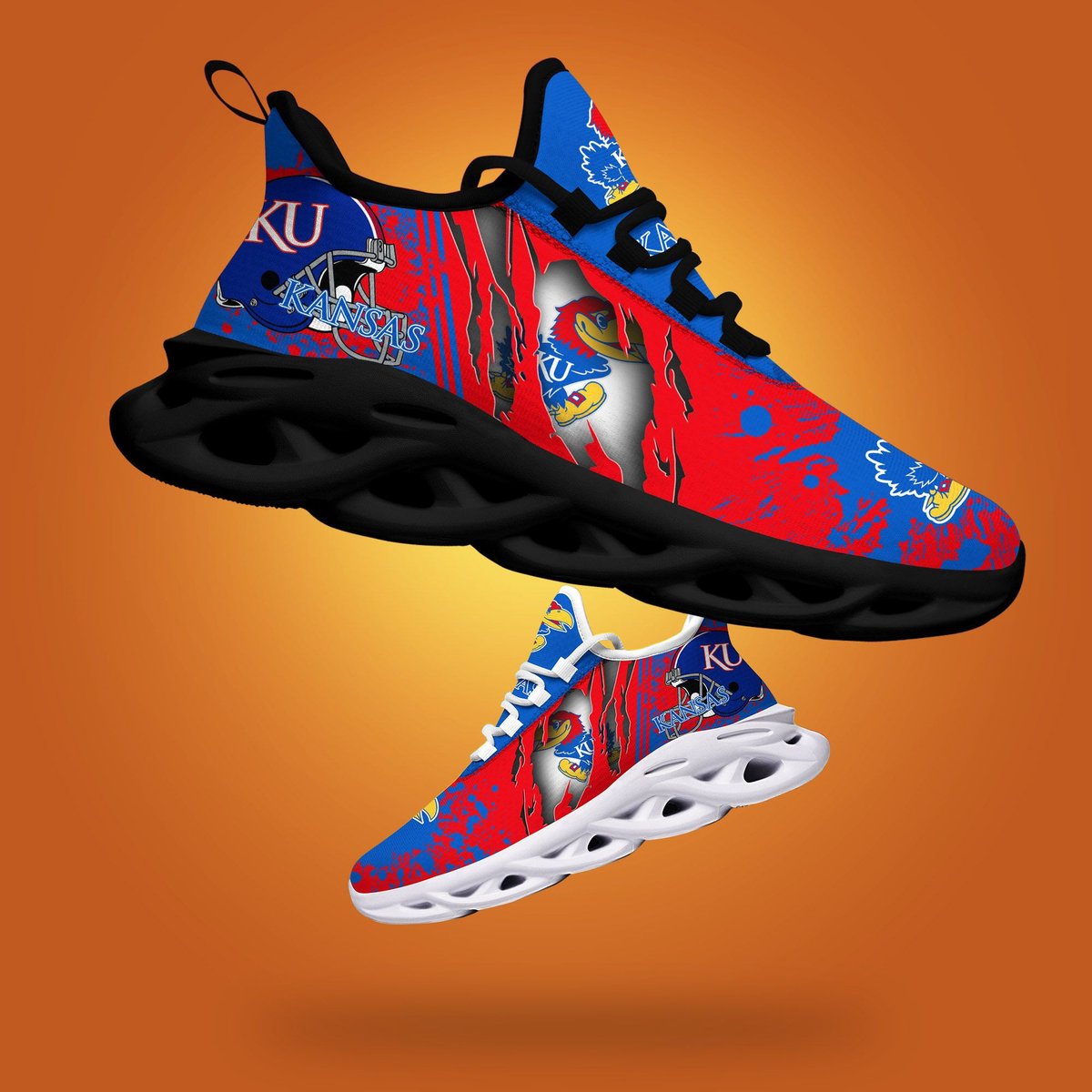 Kansas Jayhawks Ncaa2 Max Soul Sneakers New Trending Gift For Sport Lovers, Perfect Choice Camping Travel For Men Women