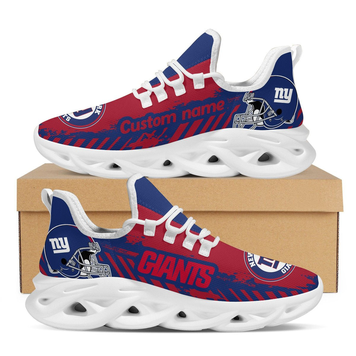 New York Giants Americanfootball Team Helmet Custom Name Personalized Men And Women Max Soul Sneakers Shoes For Fans For Men Women