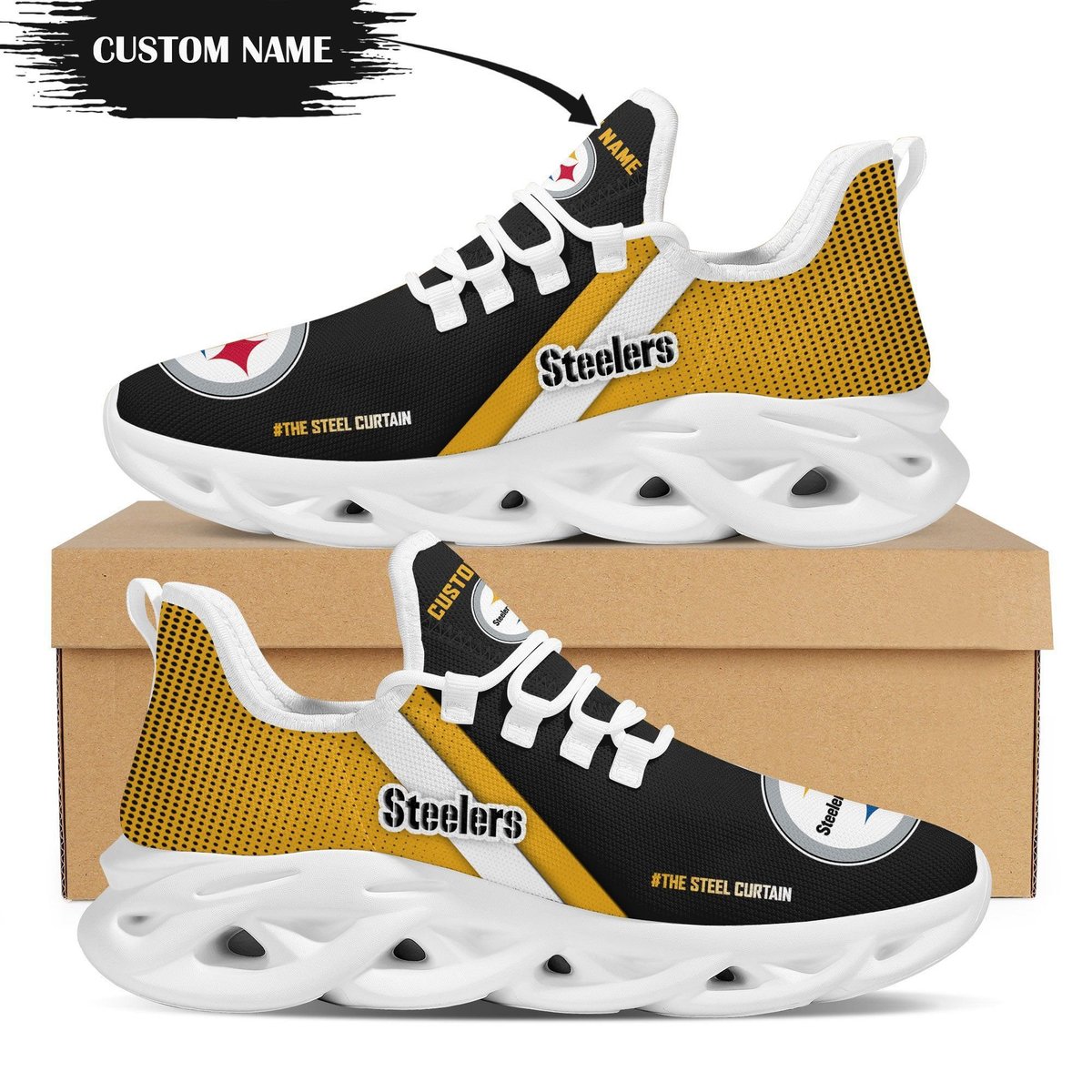 Pittsburgh Steelers Custom Personalized Max Soul Sneakers Running Sports Shoes For Men Women For Men Women