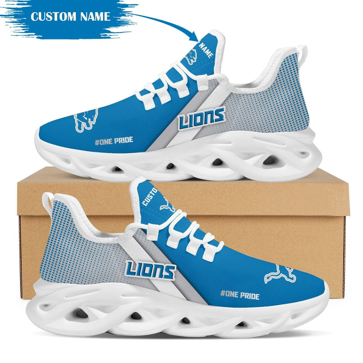 Detroit Lions Custom Personalized Max Soul Sneakers Running Sports Shoes For Men Women For Men Women