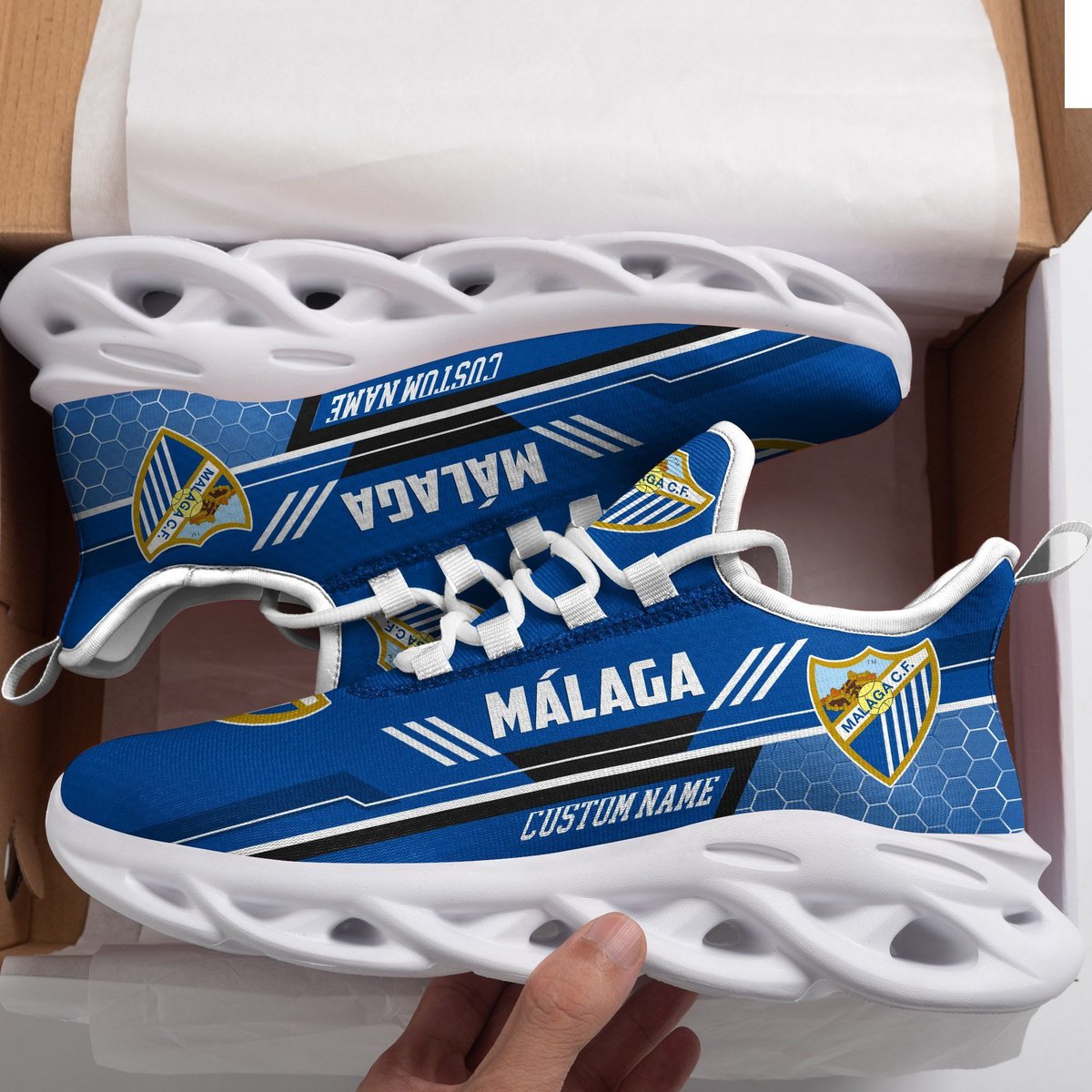 Mlaga Custom Personalized Max Soul Sneakers Running Sports Shoes For Men Women Football Fan Football Fan For Men Women