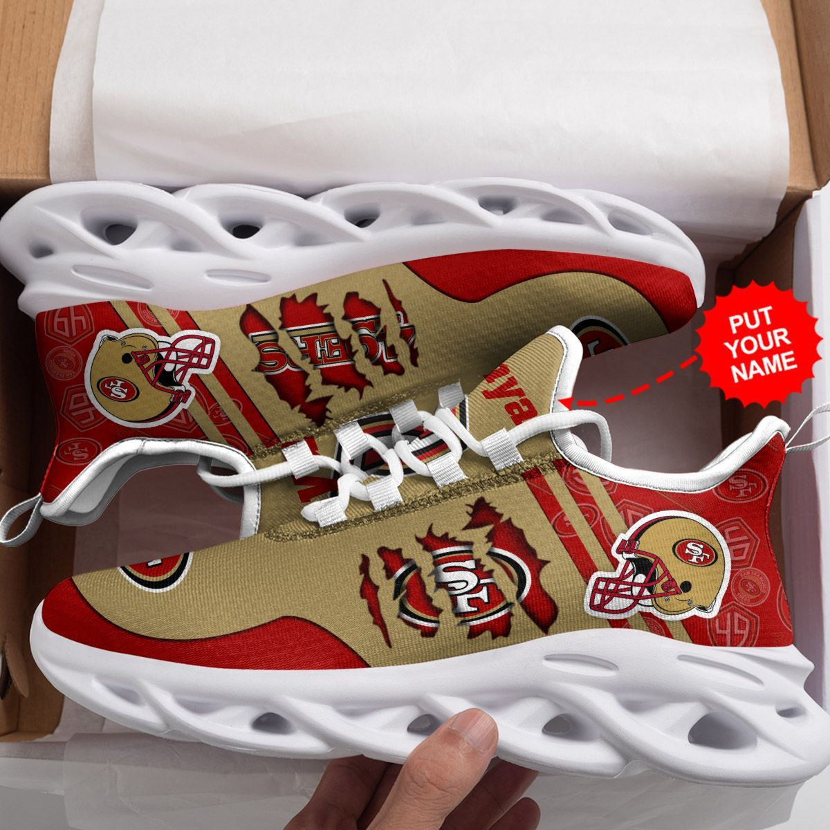 San Francisco 49ers Custom Name Max Soul Sneakers For Men Women