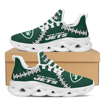 New York Jetsfootball Leather Surface Design Trending Max Soul Clunky Sneaker Shoes Custom Name Personalized For Mens Womens For Men Women