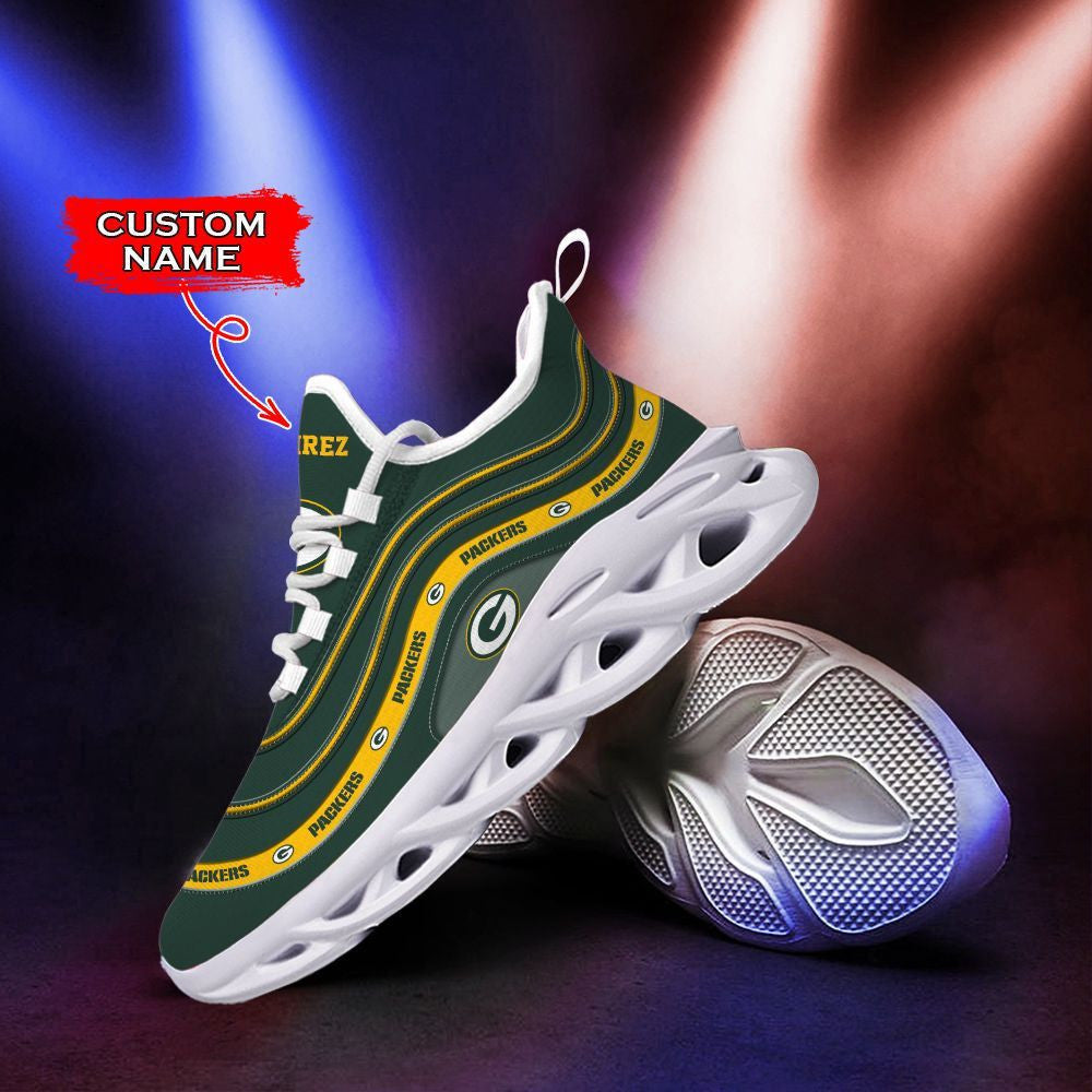 Green Bay Packers Max Soul Shoes Luxury Custom Name 03 M3htn0840 For Men Women