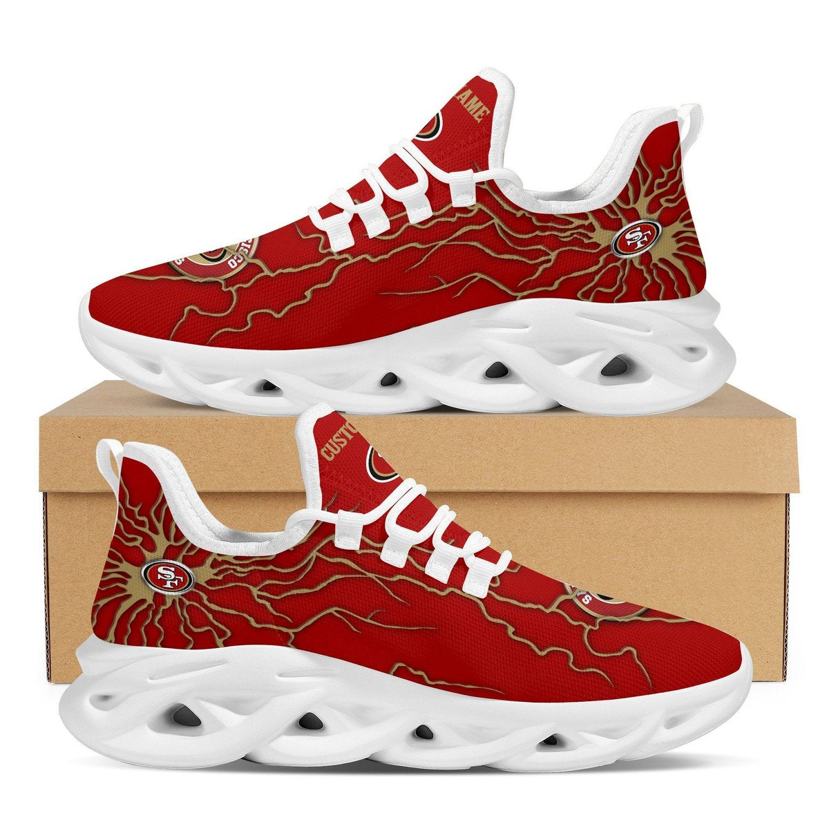 San Francisco 49ers Custom Name Stylish Graffiti P49ersonality Max Soul Shoes For Men Women