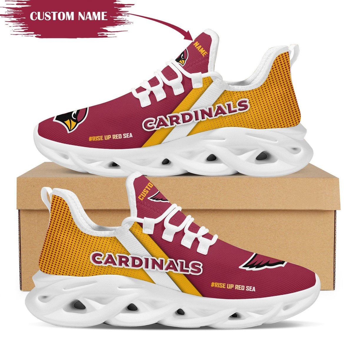 Arizona Cardinals Custom Personalized Max Soul Sneakers Running Sports Shoes For Men Women For Men Women