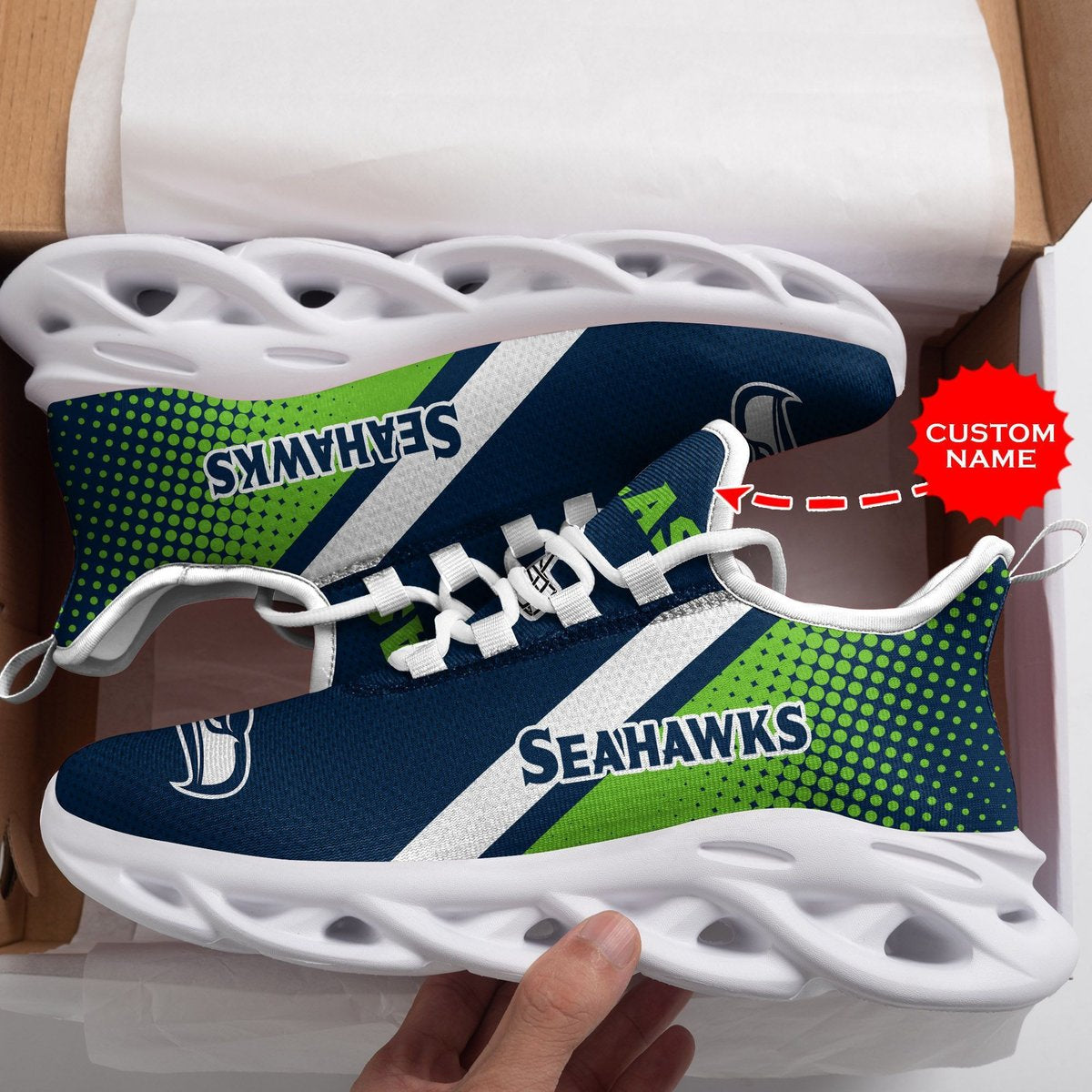 Seattle Seahawks Custom Personalized Max Soul Sneakers Running Sports Shoes For Men Women For Men Women