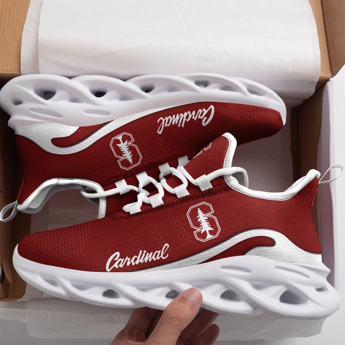 Stanford Cardinal New Trending D Printed Max Soul Clunky Sneaker Shoes For Men Women