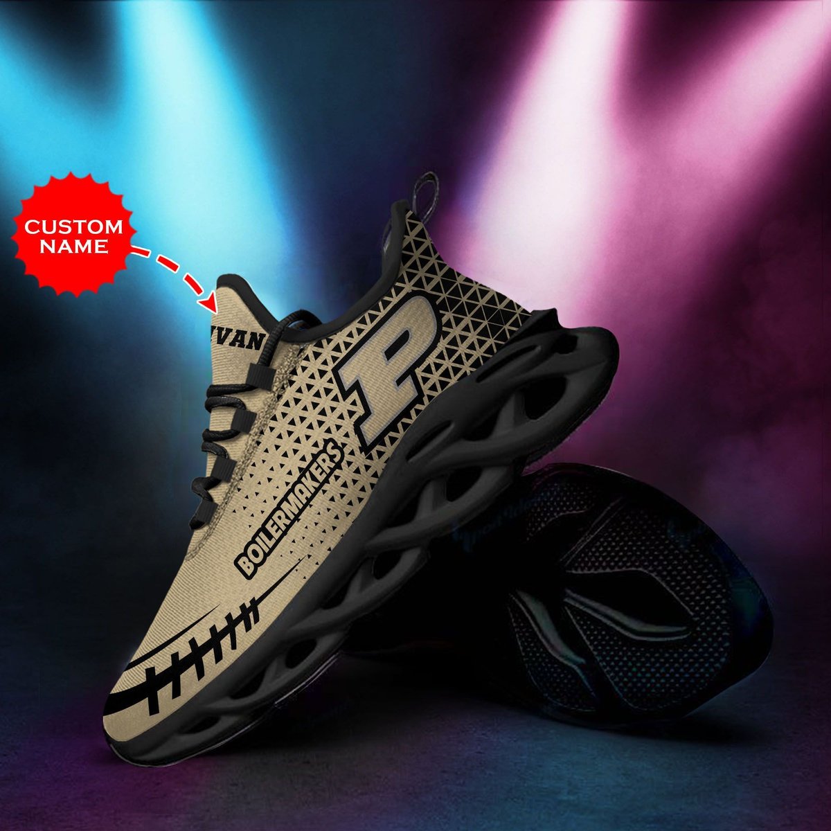 Purdue Boilermakers Custom Name Personalized Max Soul Sneakers Running Sports Shoes For Men Women For Men Women