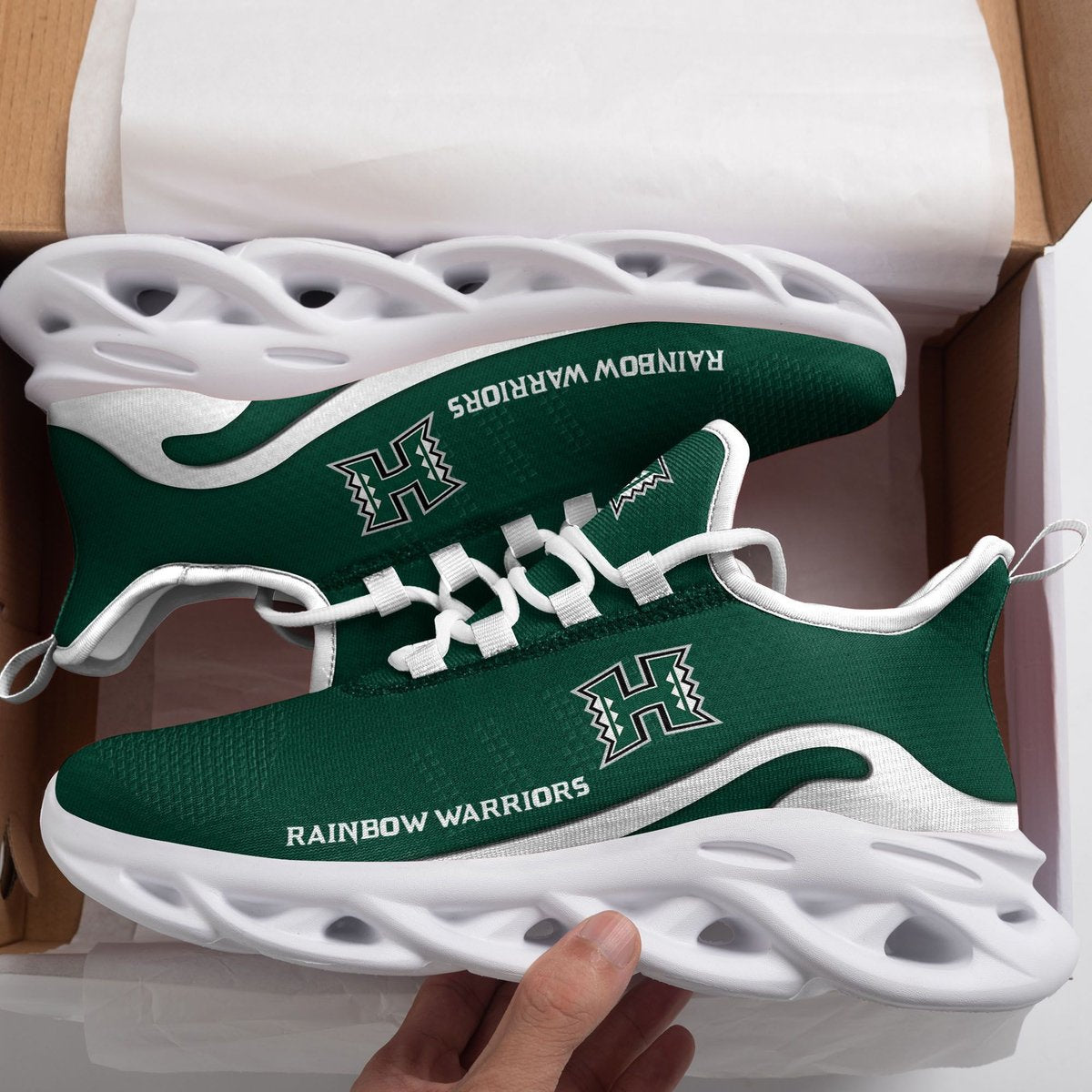 Hawaii Rainbow Warriors New Trending D Printed Max Soul Clunky Sneaker Shoes For Men Women