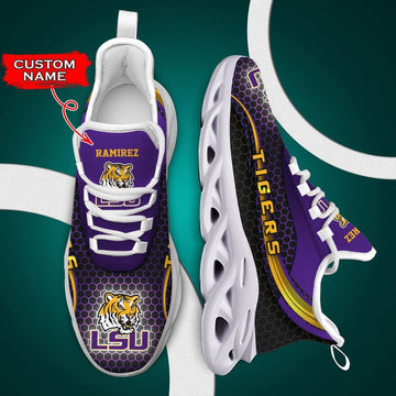 Lsu Tigers Max Soul Clunky Sneakers Shoes Luxury Ncaa Custom Name For Men Women