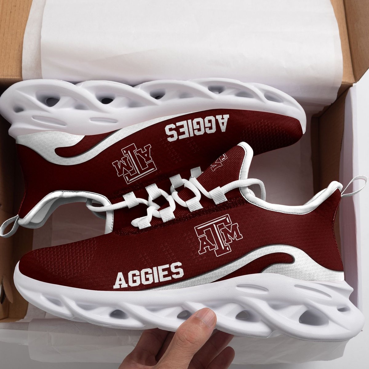 Texas A&m Aggies New Trending D Printed Max Soul Clunky Sneaker Shoes For Men Women