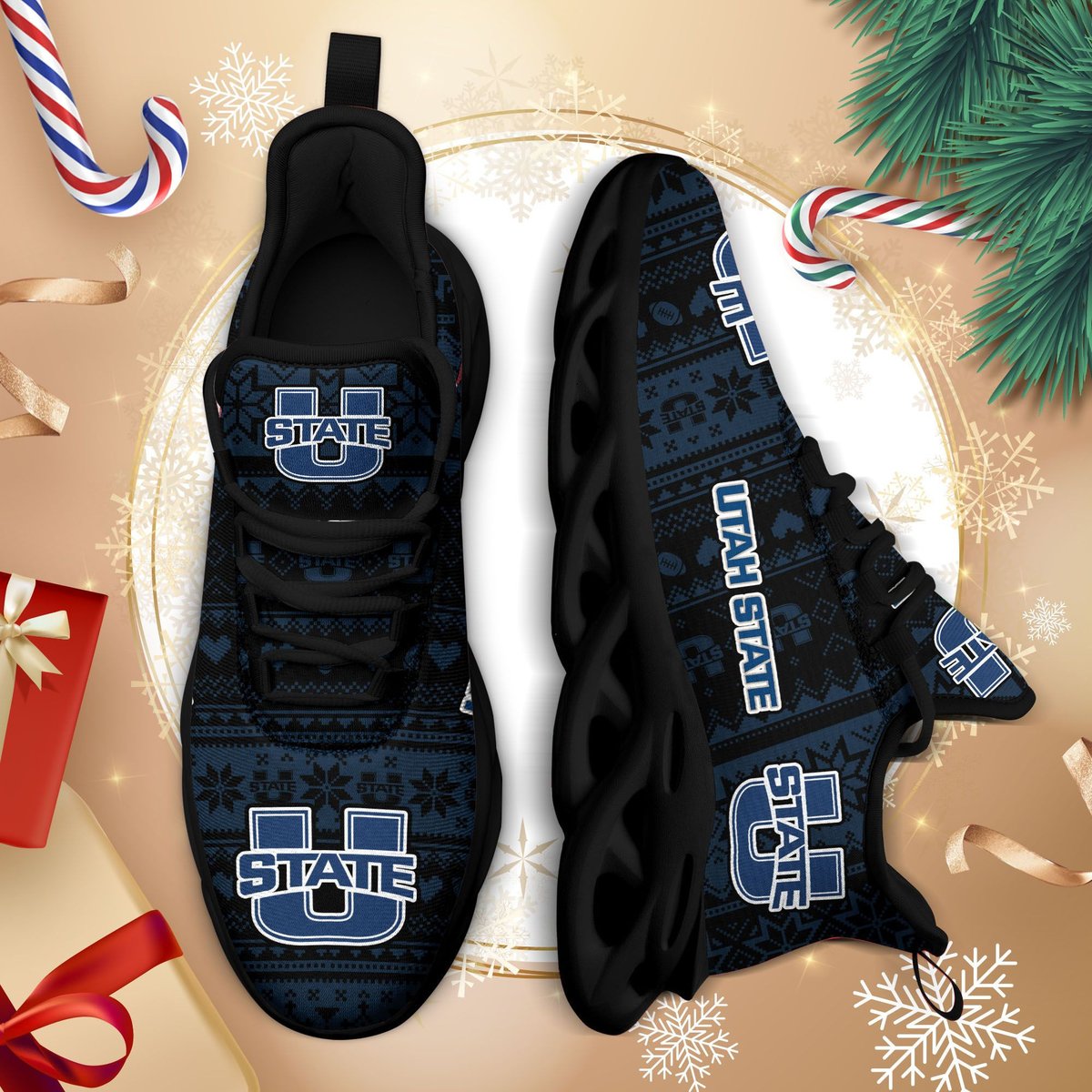Tah State Aggies Ncaa3-max Soul Sneakers Christmas Td26841 Perfect Choice Sport Beautiful Printing
