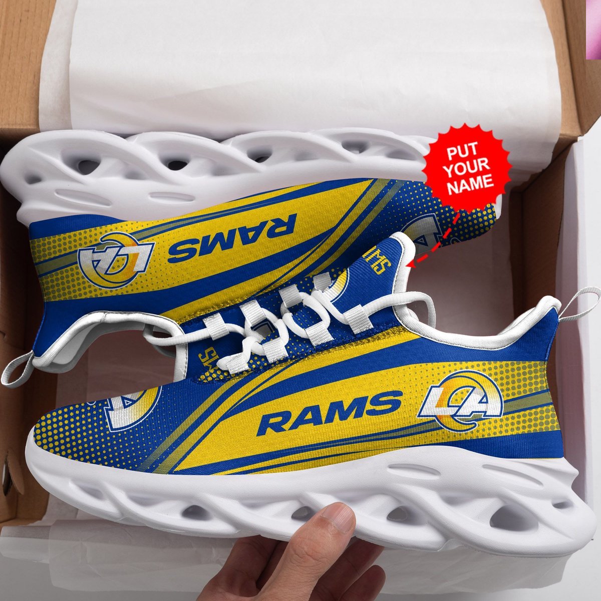 Los Angeles Rams Custom Personalized Max Soul Sneakers Running Sports Shoes For Men Women For Men Women