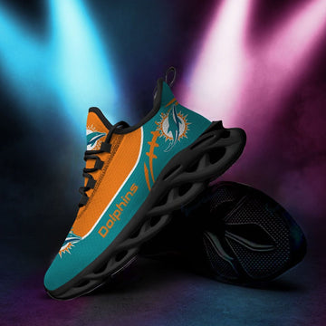 Miami Dolphins Custom Name Personalized Max Soul Sneakers Running Sports Shoes For Men Women For Men Women