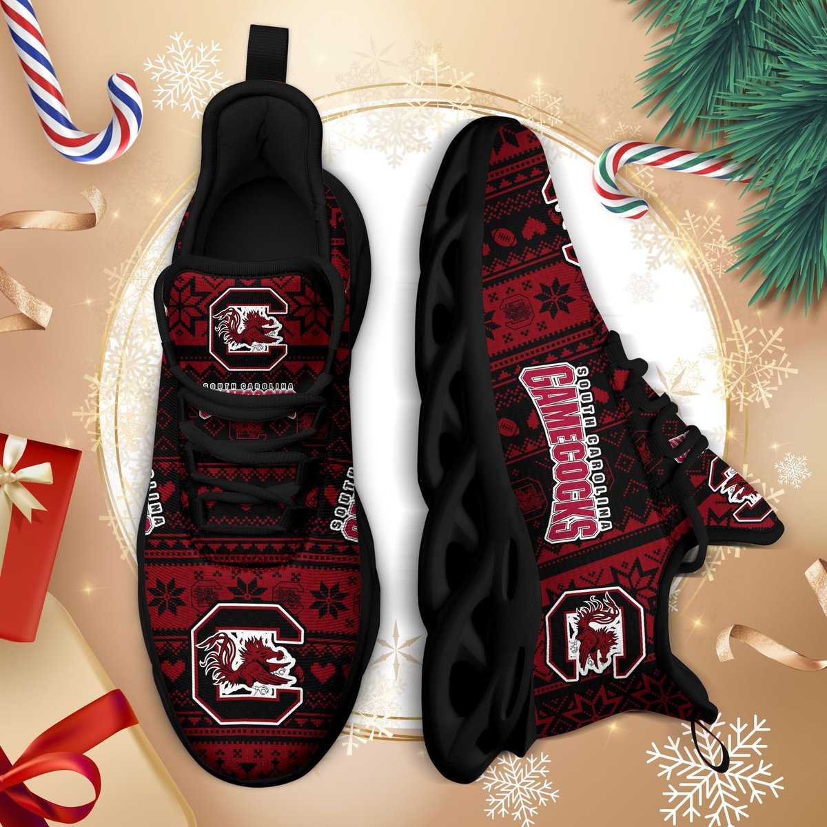 South Carolina Gamecocks Ncaa1-max Soul Sneakers Christmas Td26841 Perfect Choice Sport Beautiful Printing For Men Women