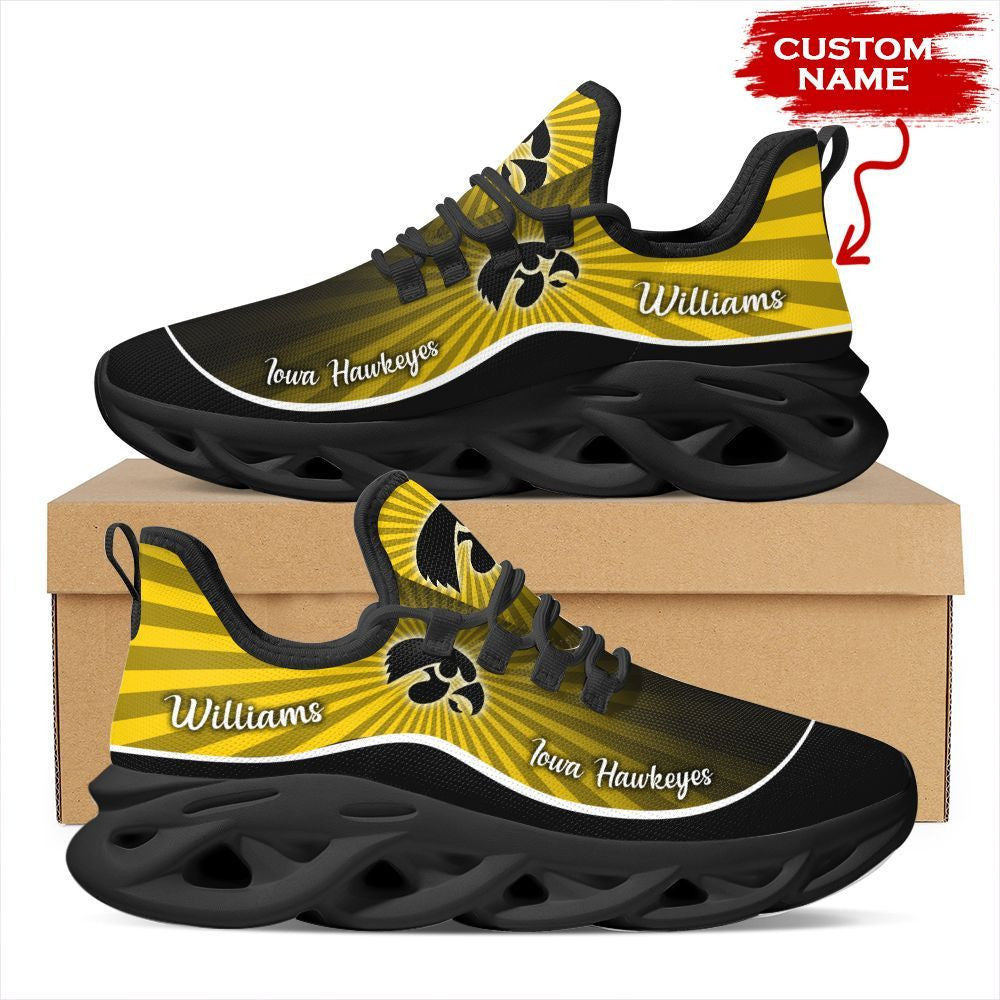 Iowa Hawkeyes Custom Name Personalized Max Soul Sneakers Running Sports Shoes For Men Women For Men Women