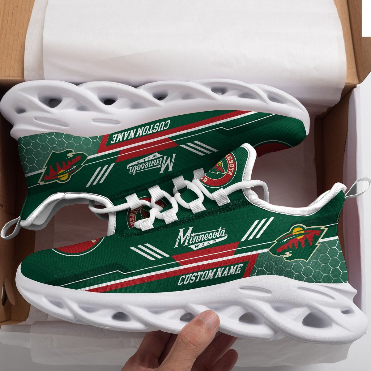 Minnesota Wild Custom Personalized Max Soul Sneakers Running Sports Shoes For Men Women Football Fan Football Fan For Men Women