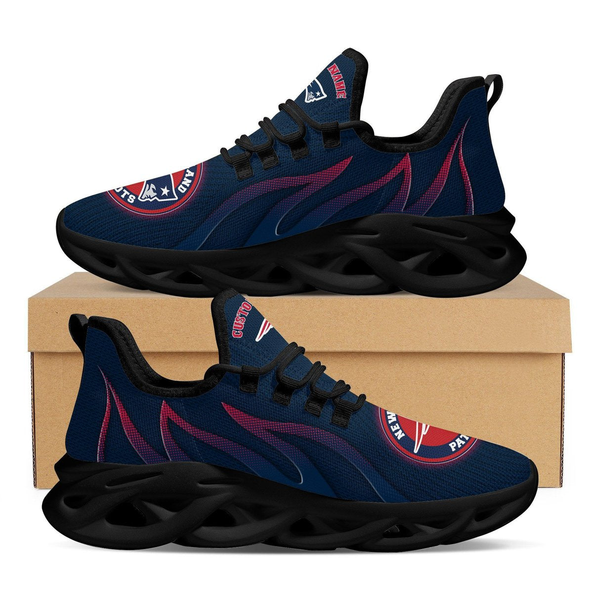 New England Patriots Custom Name Sport Max Soul Sneaker Shoes For Fans For Men Women