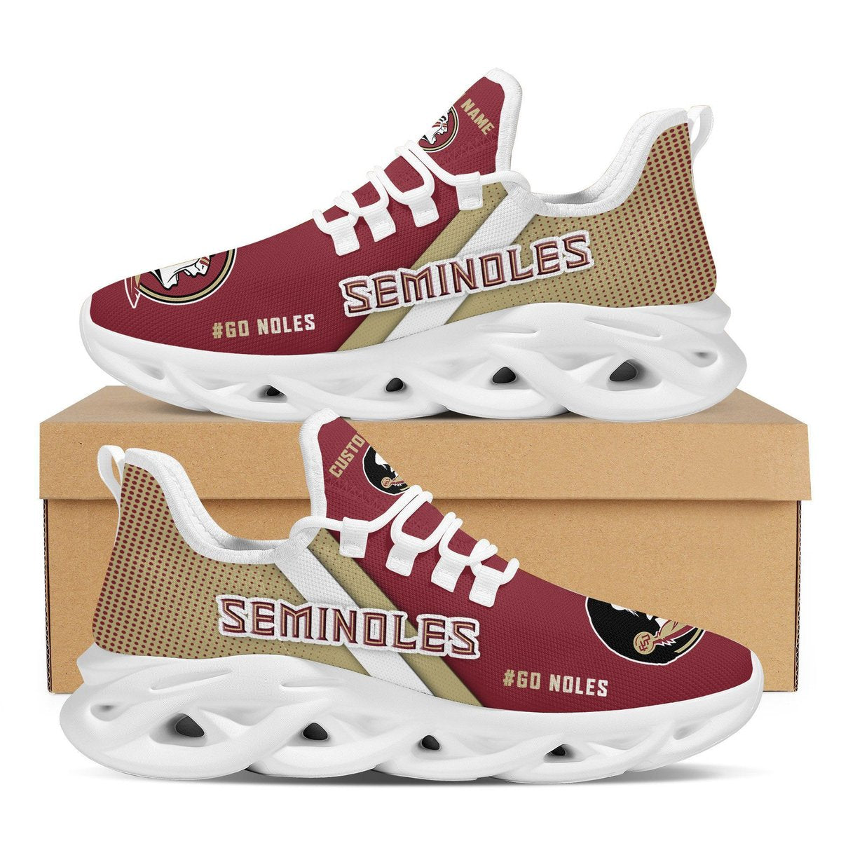 Florida State Seminoles Custom Personalized Max Soul Sneakers Running Sports Shoes For Men Women Florida State University For Men Women