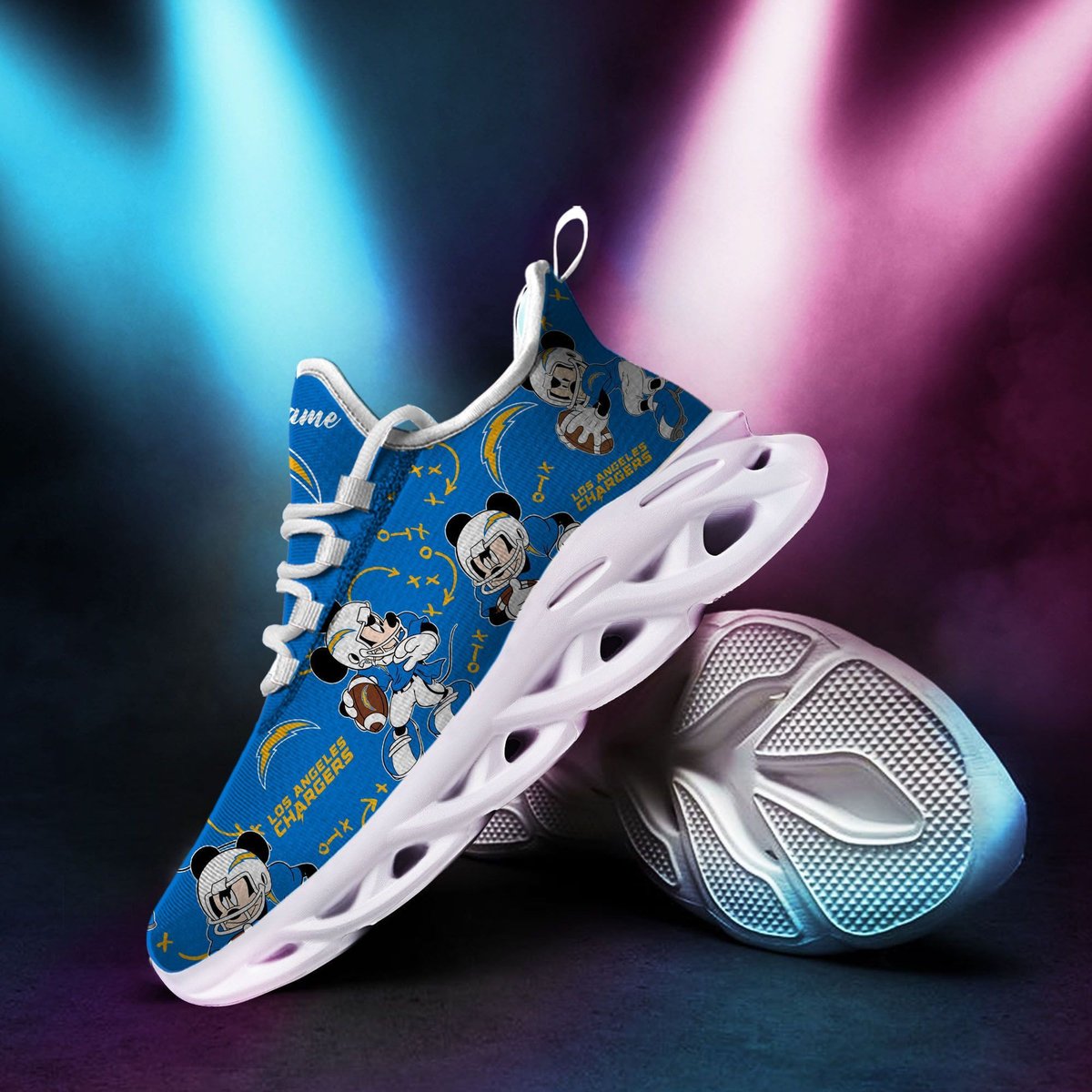 Los Angeles Chargers Mickey Custom Personalized Max Soul Sneakers Running Sports Shoes For Men Women For Men Women