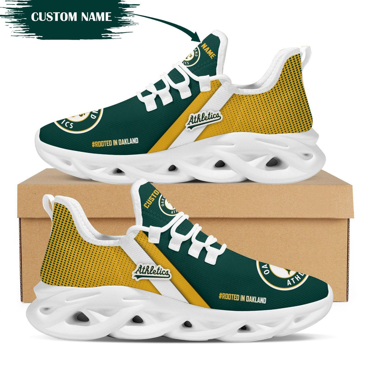 Oakland Athletics Custom Personalized Max Soul Sneakers Running Sports Shoes For Men Women For Men Women