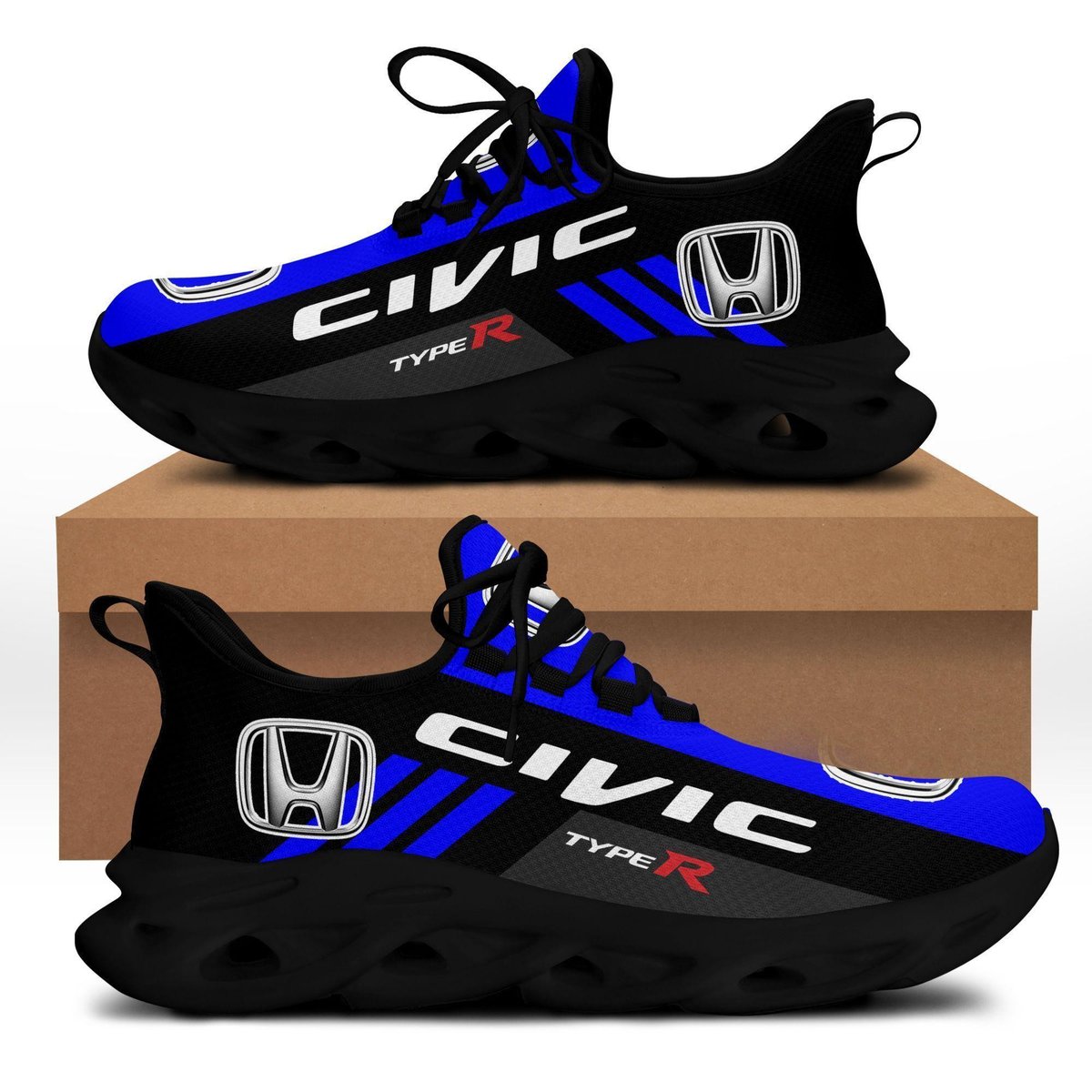 Honda Civic Type R Shoes 2, Gift For Fan Running Shoes Max Soul Sneakers