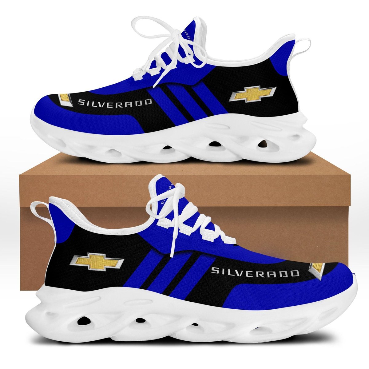 Chevrolet Silverado Max Soul Sneakers Shoes 19, Gift For Fan Running Shoes Max Soul Sneakers