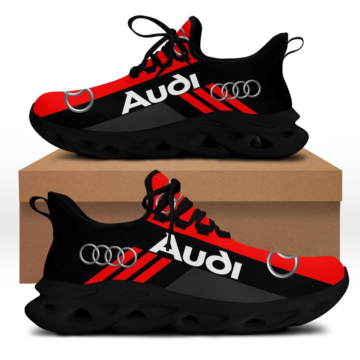 Audi Max Soul Sneakers Shoes, Gift For Fan 30, Running Shoes Max Soul Sneakers
