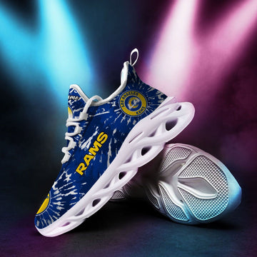 Los Angeles Rams Custom Name Tie Dye Max Soul Sneaker Shoes For Fans For Men Women