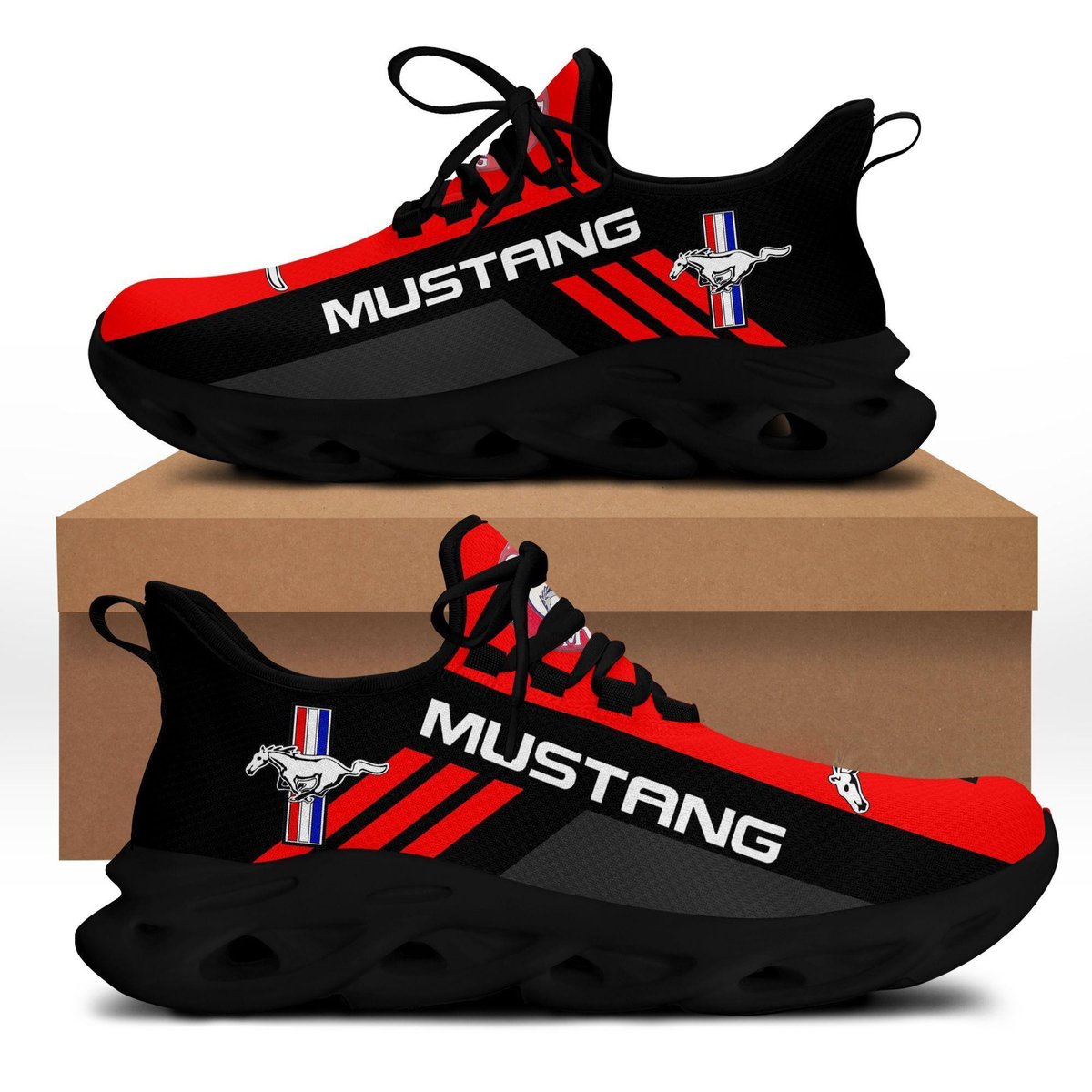 Ford Mustang Max Soul Sneakers Shoes, Gift For Fan 51, Running Shoes Max Soul Sneakers