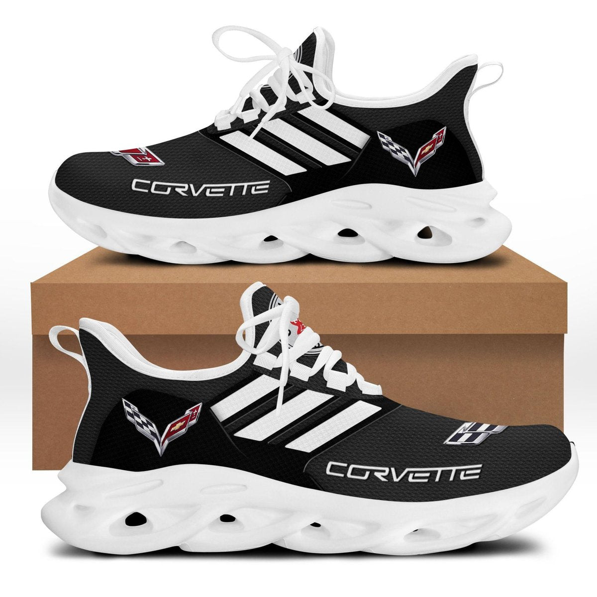 Chevrolet Corvette Running Racing Car 4k510 Gifts For Fans Running Shoes Max Soul Sneakers