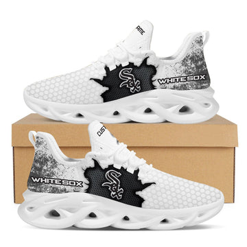 Chicago White Sox Cracked Design Trending Max Soul Clunky Sneaker Shoes Custom Name Personalized For Mens Womens Fans For Men Women