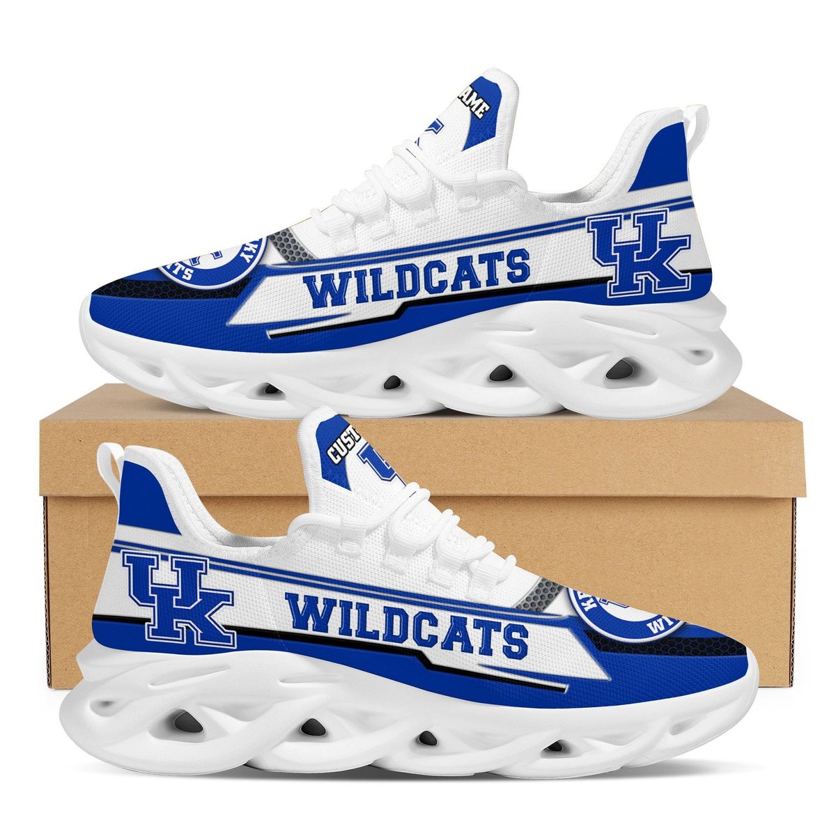 Kentucky Wildcats Football Team Symbol Geometric Pattern Custom Name Personalized 3d All Over Print Max Soul Sneakers For Men And Women For Men
