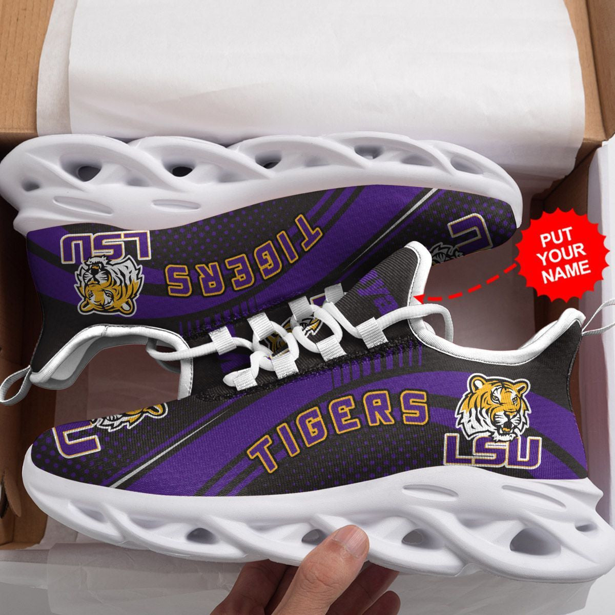 Lsu Tigers Custom Personalized Max Soul Sneakers Running Sports Shoes For Men Women For Men Women
