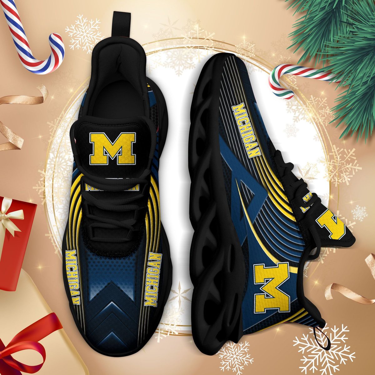 Ichigan Wolverines Ncaa2-max Soul Sneakers For This Season Tu26838 Perfect Choice Sport Beautiful Printing