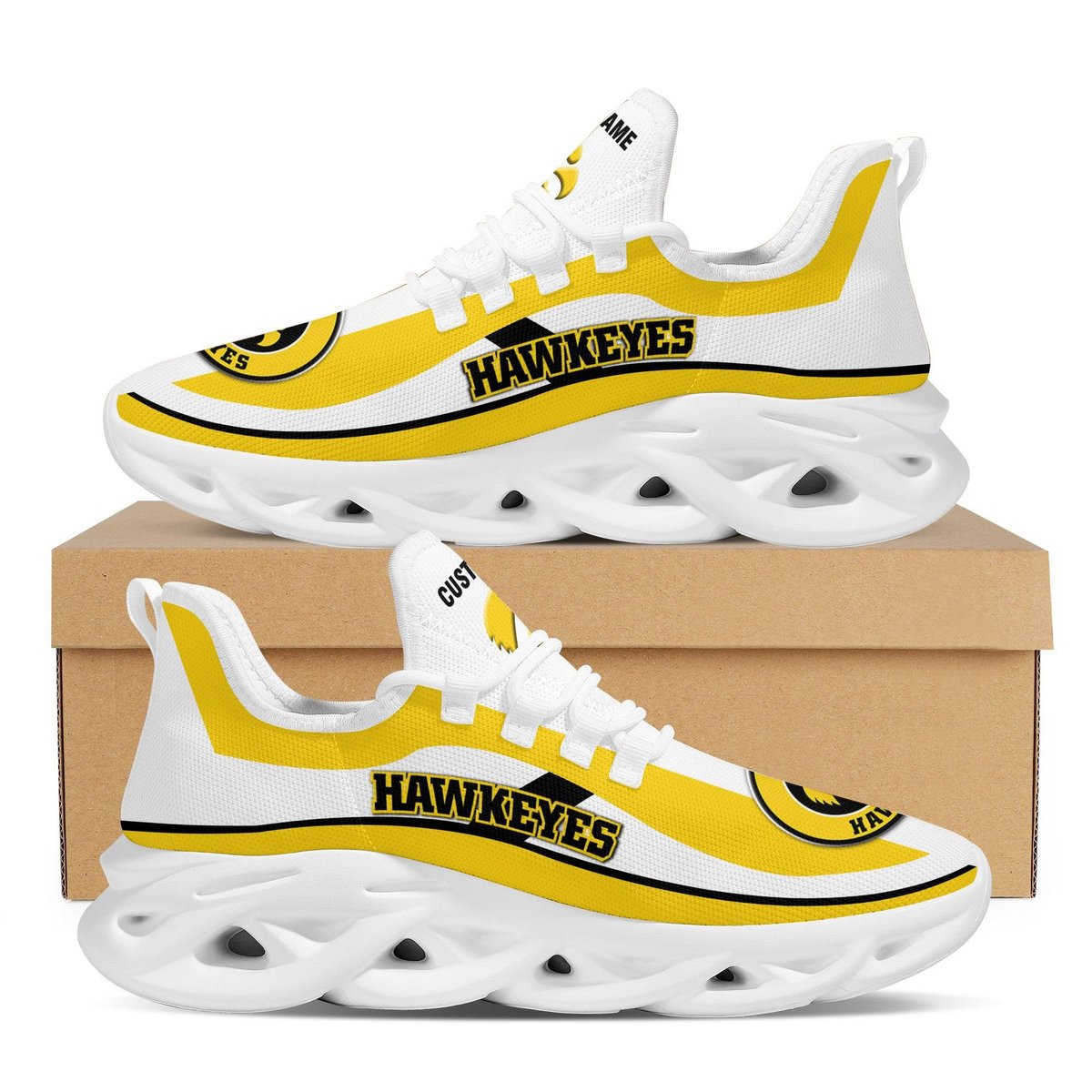 Iowa Hawkeyes Football Team Custom Personalized With Name Max Soul Sneakers Running Sports Shoes For Men Women For Men Women