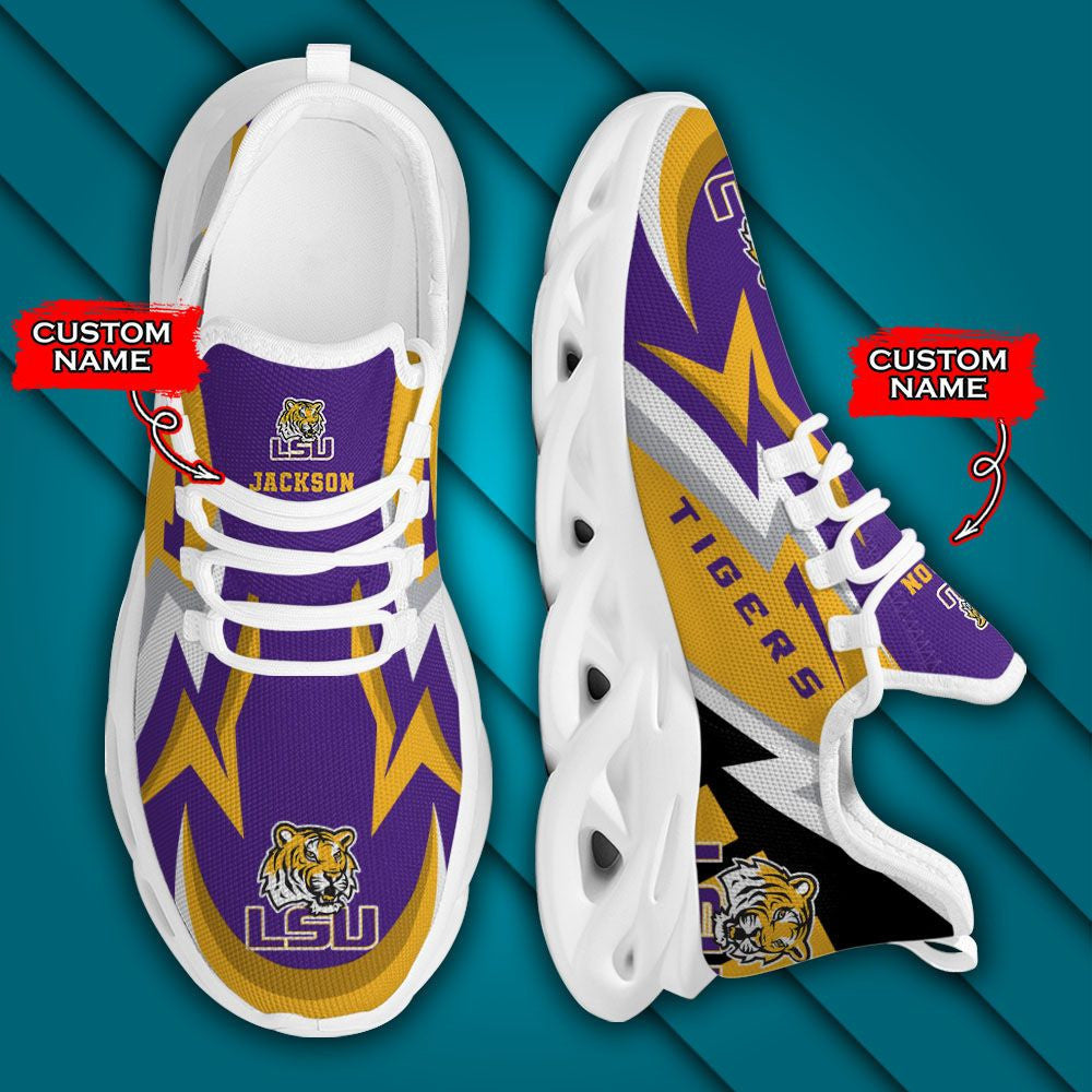 Ncaa Lsu Tigers Max Soul Sneaker Personalized Custom Name Gift For Sport Lovers For Men Women